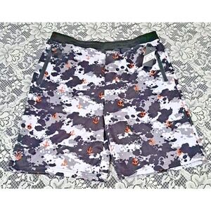 G-net Board Shorts Men's Size 3XL Black Geometric Print Pockets Unlined New